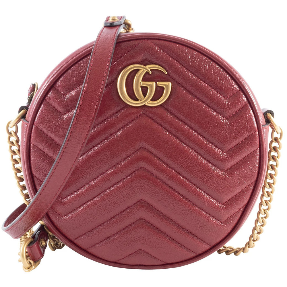 Gucci chain shoulder bag GG Marmont red heart round